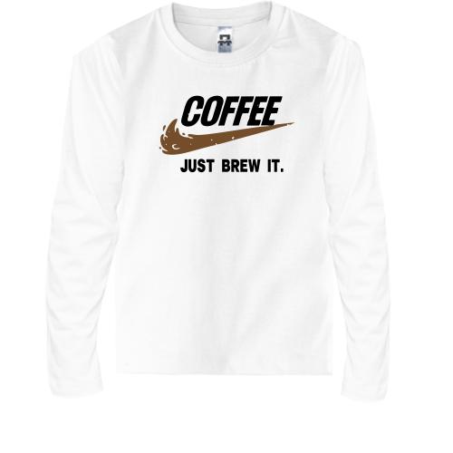 Детская футболка с длинным рукавом Coffee  Just brew it