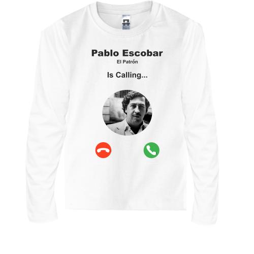 Детская футболка с длинным рукавом Pablo Escobar is calling