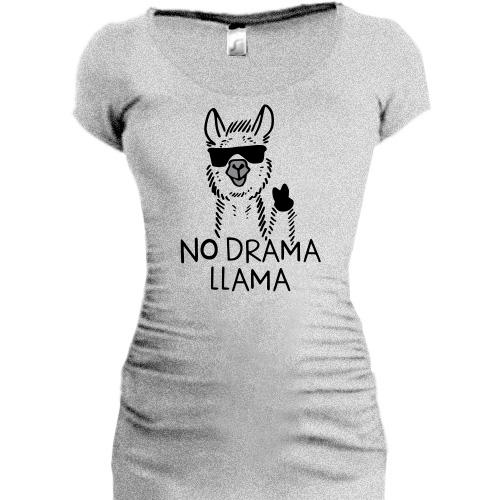 Подовжена футболка no drama llama.