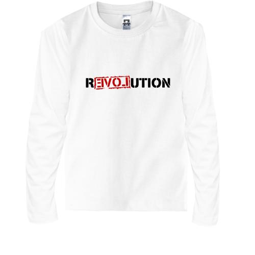 Детская футболка с длинным рукавом с надписью REVOLUTION LOVE (2
