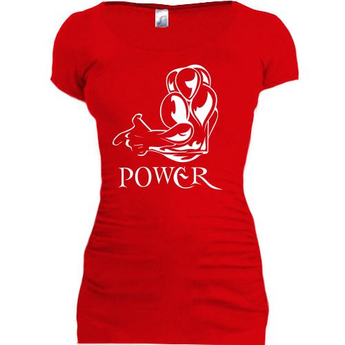 Женская удлиненная футболка Power Man
