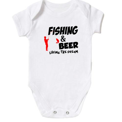Дитячий боді Fishing and beer