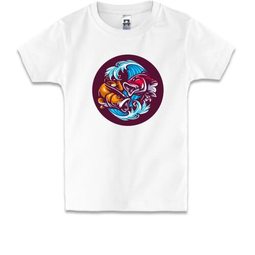 Детская футболка Fishing Yin Yang