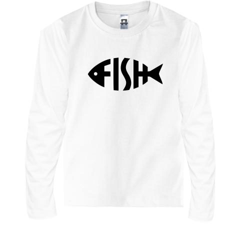 Детская футболка с длинным рукавом Fish Word
