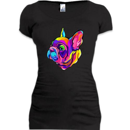 Подовжена футболка Dog multicolor art