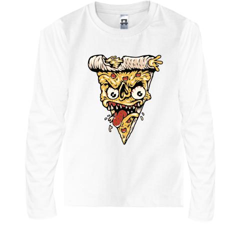 Детская футболка с длинным рукавом Пицца-монстр