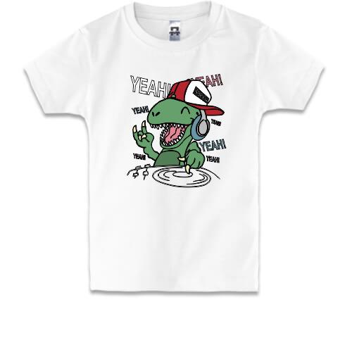 Дитяча футболка Динозавр-діджей.