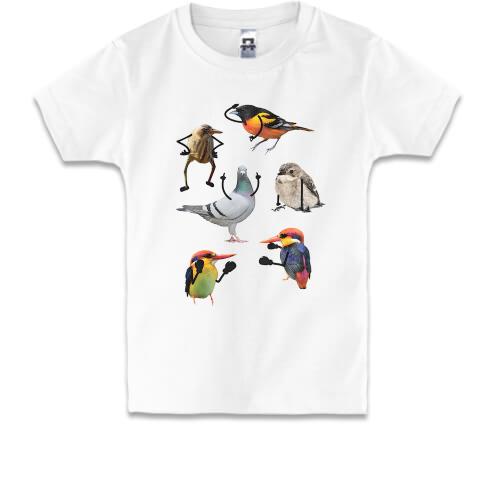 Детская футболка Птицы - боксеры
