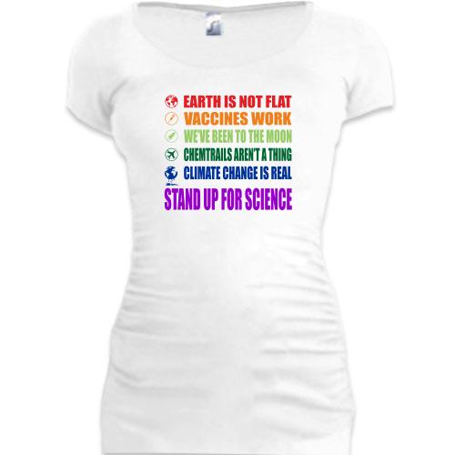 Подовжена футболка Stand up for science
