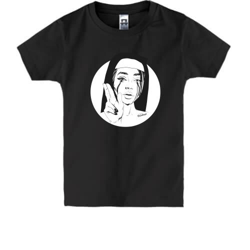 Детская футболка Nun with black tears