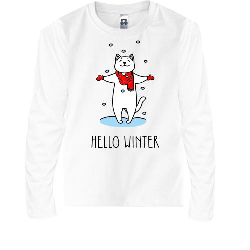 Детская футболка с длинным рукавом Hello winter