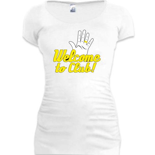 Женская удлиненная футболка Клуб молодоженов