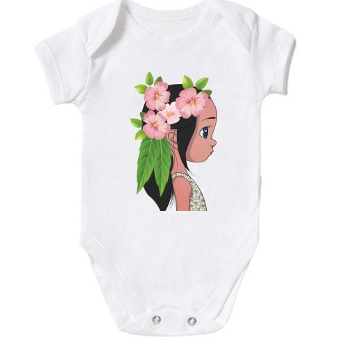 Детское боди Baby with flowers 1