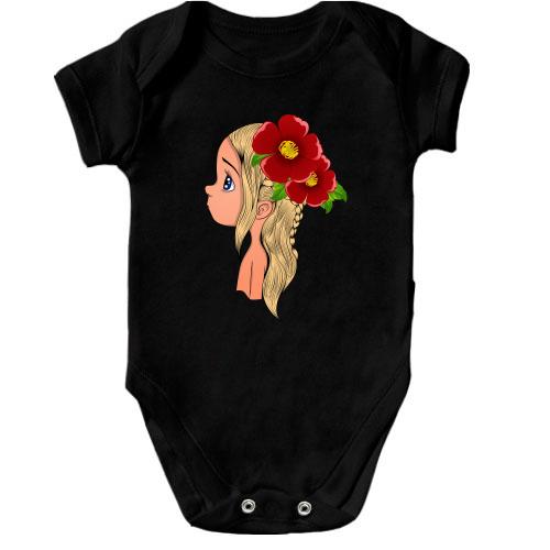 Детское боди Baby with flowers 2