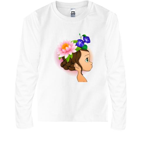 Детская футболка с длинным рукавом Baby with flowers