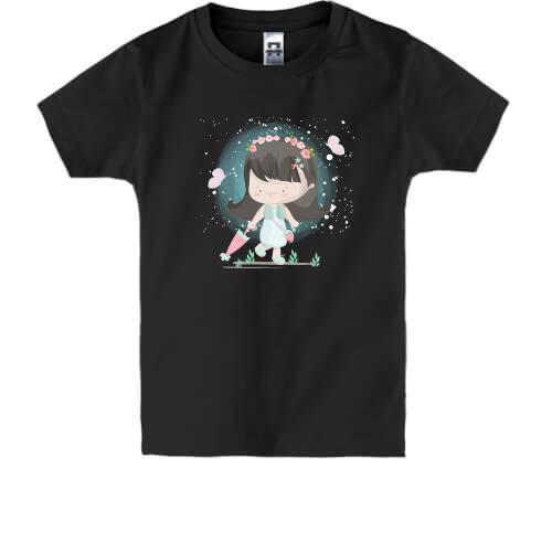 Детская футболка Baby girl with umbrella