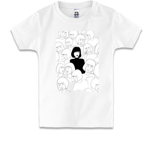 Дитяча футболка Black and white art girls