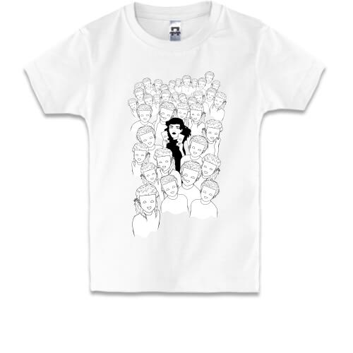 Дитяча футболка Black and white art girls 2