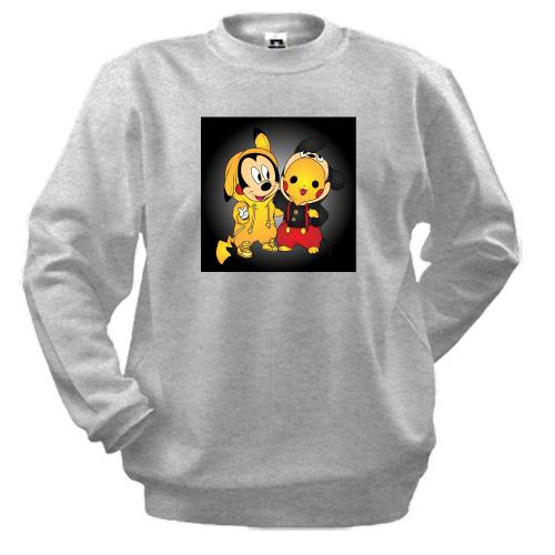 Свитшот Mickey mouse and pikachu