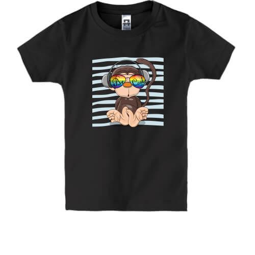 Дитяча футболка Baby monkey with glasses