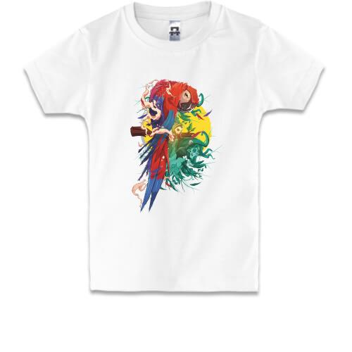 Дитяча футболка Parrot bright art