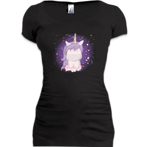 Подовжена футболка Baby unicorn purple