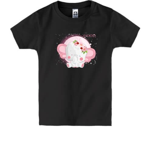 Детская футболка Baby elephant pink