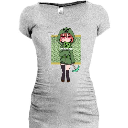 Подовжена футболка Minecraft Girl