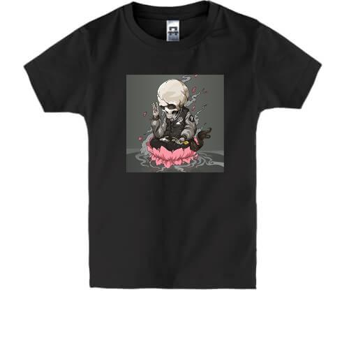 Детская футболка Skull in lotus