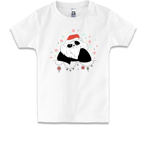 Детская футболка Новогодняя панда