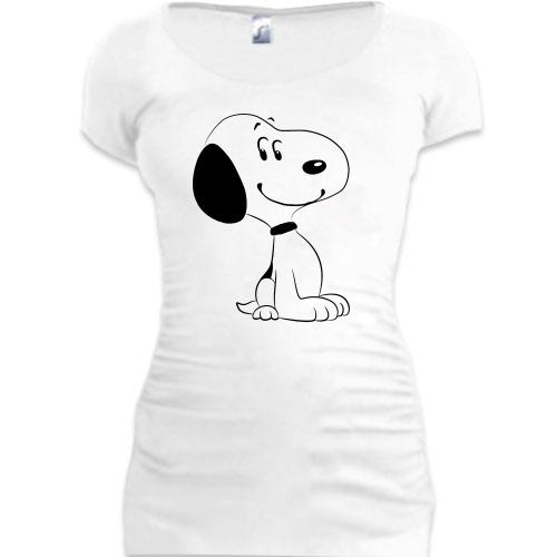 Подовжена футболка собака Снупі