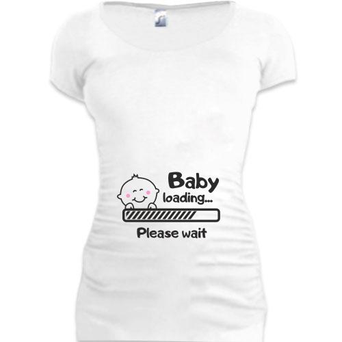 Женская удлиненная футболка Baby loading