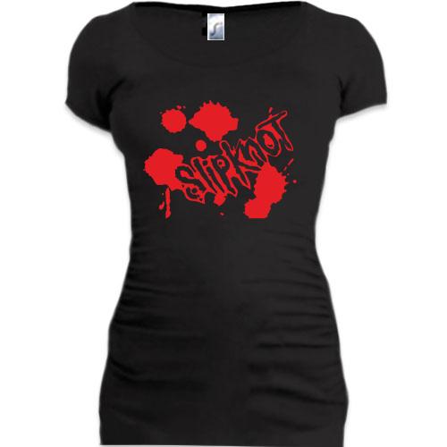 Женская удлиненная футболка Slipknot (blood)