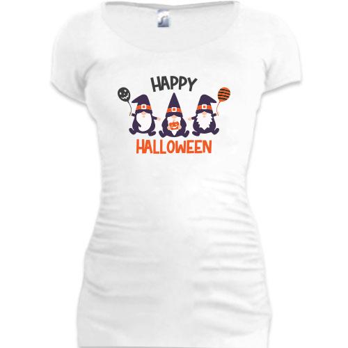 Подовжена футболка з гномами Happy Halloween