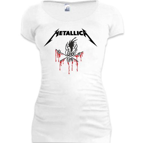 Женская удлиненная футболка Metallica (Live at Wembley stadium)