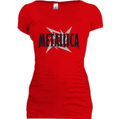 Женская удлиненная футболка Metallica (со звездой)