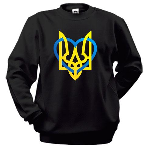 Свитшот герб Украины с сердцем