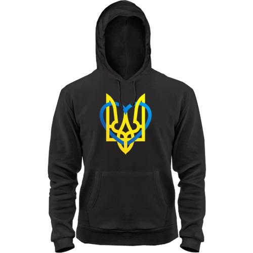 Толстовка герб Украины с сердцем