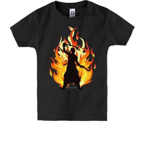 Детская футболка Козак в пламени
