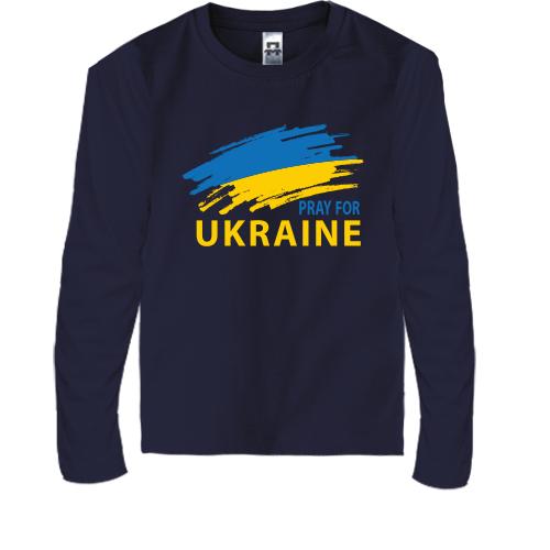 Детская футболка с длинным рукавом Pray for Ukraine (3)