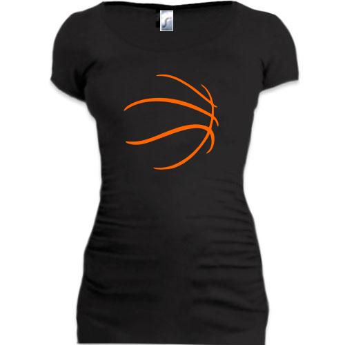 Подовжена футболка зі стилізованим баскетбольним м'ячем