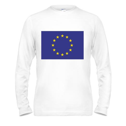 Чоловічий лонгслів з прапором Євро Союзу