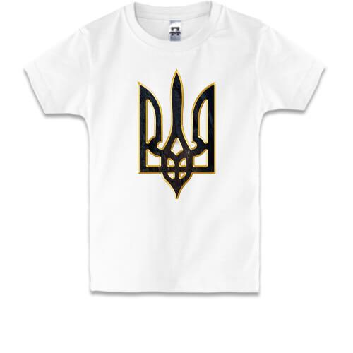 Детская футболка с гербом Украины стилизованным под кору