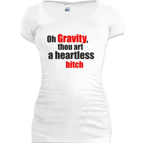 Женская удлиненная футболка Gravity Шелдона