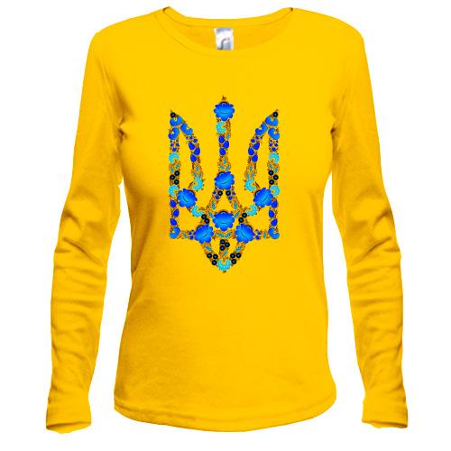 Жіночий лонгслів з гербом України у стилі писанки