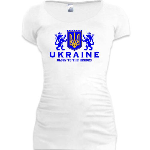 Подовжена футболка Ukraine - Glory to Heroes