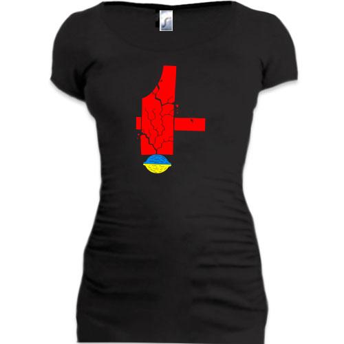 Подовжена футболка Україна - міцний горішок