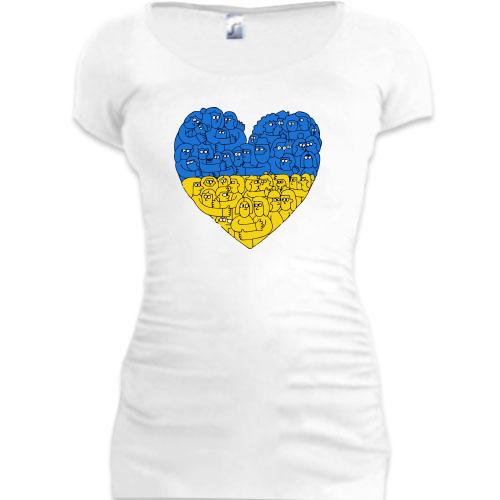 Подовжена футболка Українське суспільство – серце