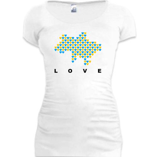 Подовжена футболка Love Ukraine (Мапа)