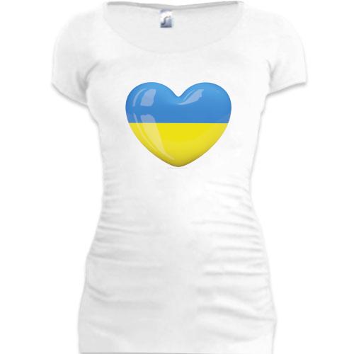 Женская удлиненная футболка Люблю Украину